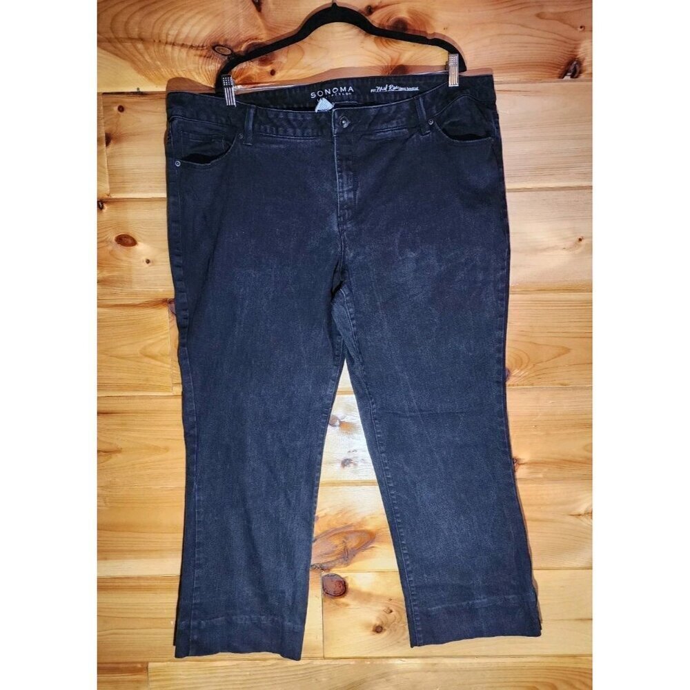Sonoma Women Plus Size 22 Average Black Jeans Pants Mid Rise Bootcut